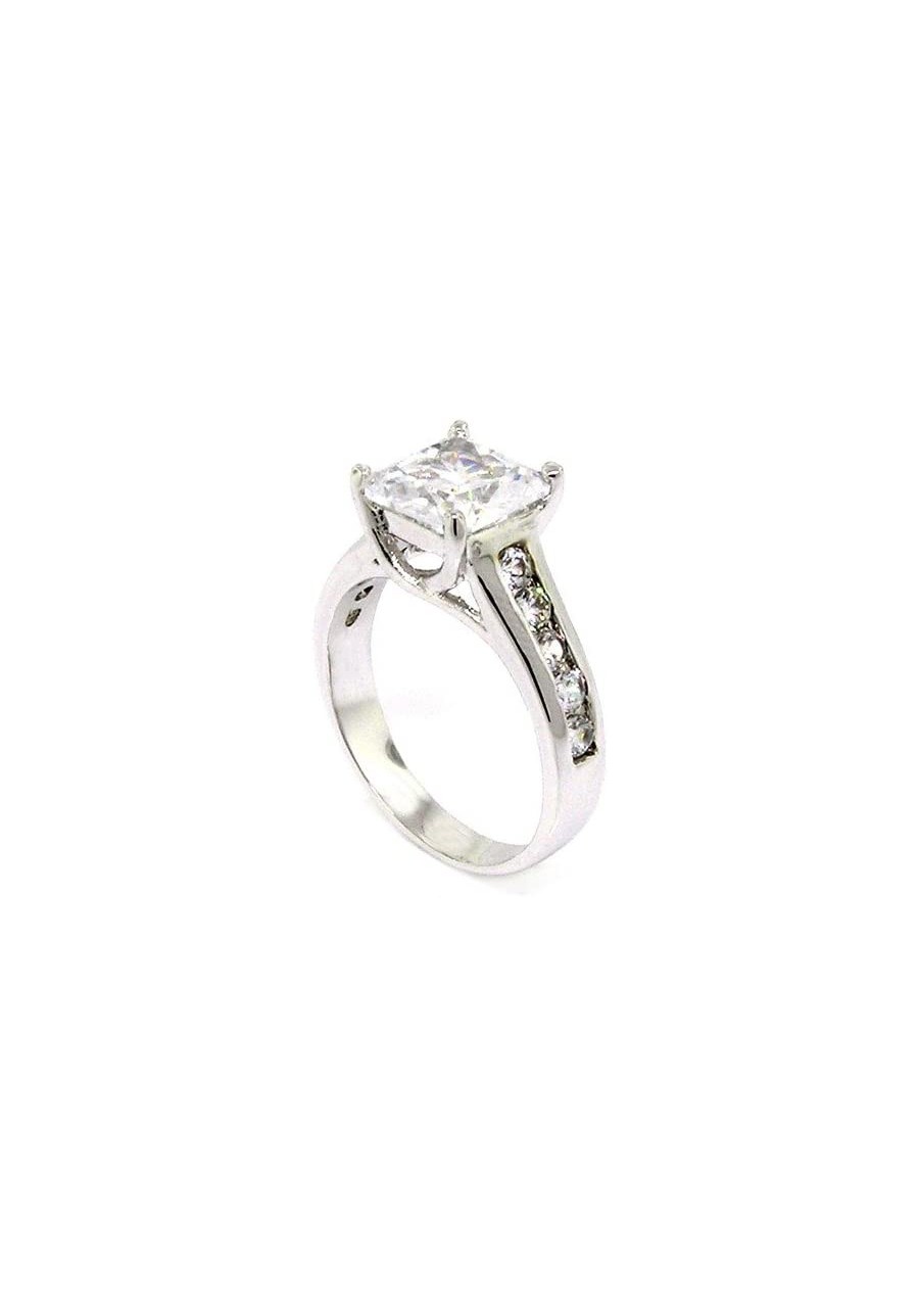 Classic Engagement Ring w/Square Radiant White CZ $16.33 Engagement Rings