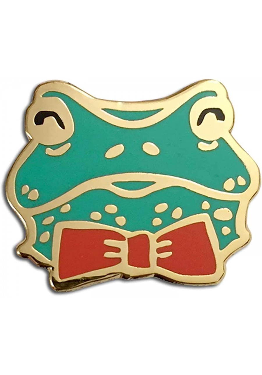 Green Frog Enamel Pin with Red Bowtie for Backpacks Frog Gifts $10.50 Brooches & Pins