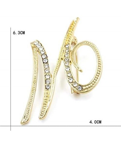 Gold Alloy Crystal 26 Alphabet English Letters Initial Personalized Charms Brooch Pin Jewelry Gift $21.08 Brooches & Pins