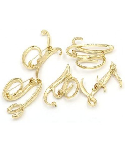 Gold Alloy Crystal 26 Alphabet English Letters Initial Personalized Charms Brooch Pin Jewelry Gift $21.08 Brooches & Pins