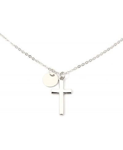 Women Necklace Pendant Fashion Simple Cross Round Alloy Pendant Chain Necklace Women's Jewelry Gift Birthday Gift for Mom Wom...