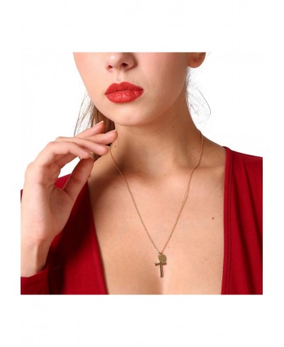 Women Necklace Pendant Fashion Simple Cross Round Alloy Pendant Chain Necklace Women's Jewelry Gift Birthday Gift for Mom Wom...