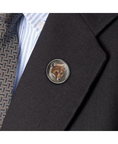 Red Fox Kit Portrait Metal 1.1" Tie Tack Hat Lapel Pin Pinback $9.40 Brooches & Pins