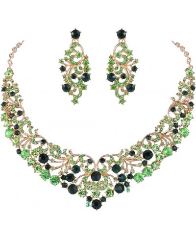 Women's Austrian Crystal Gorgeous Butterfly Floral Vine Necklace Earrings Set $20.31 Jewelry Sets