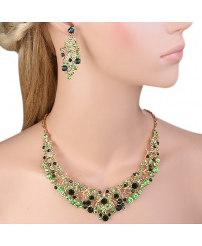 Women's Austrian Crystal Gorgeous Butterfly Floral Vine Necklace Earrings Set $20.31 Jewelry Sets