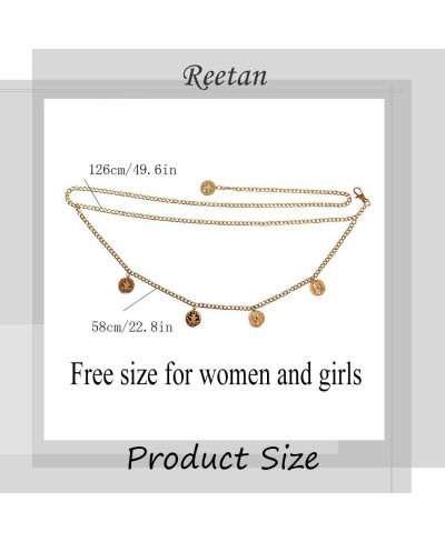 Boho Layered Body Chain Gold Coin Waist Chains Rave Party Body Jewelry Accessories for Women and Girls $15.15 Body Chains