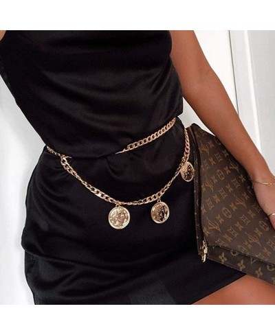 Boho Layered Body Chain Gold Coin Waist Chains Rave Party Body Jewelry Accessories for Women and Girls $15.15 Body Chains