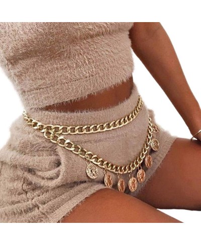 Boho Layered Body Chain Gold Coin Waist Chains Rave Party Body Jewelry Accessories for Women and Girls $15.15 Body Chains