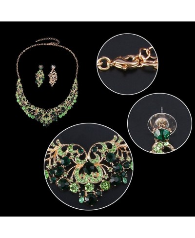 Women's Austrian Crystal Gorgeous Butterfly Floral Vine Necklace Earrings Set $20.31 Jewelry Sets