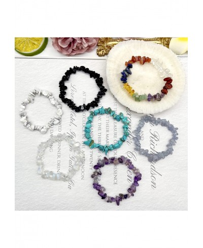 14-18Pcs Natural Gemstone Chakra Bracelets Crystal Healing Chip Gemstone Stretch Bracelets for Women Reiki Yoga Anxiety $16.4...