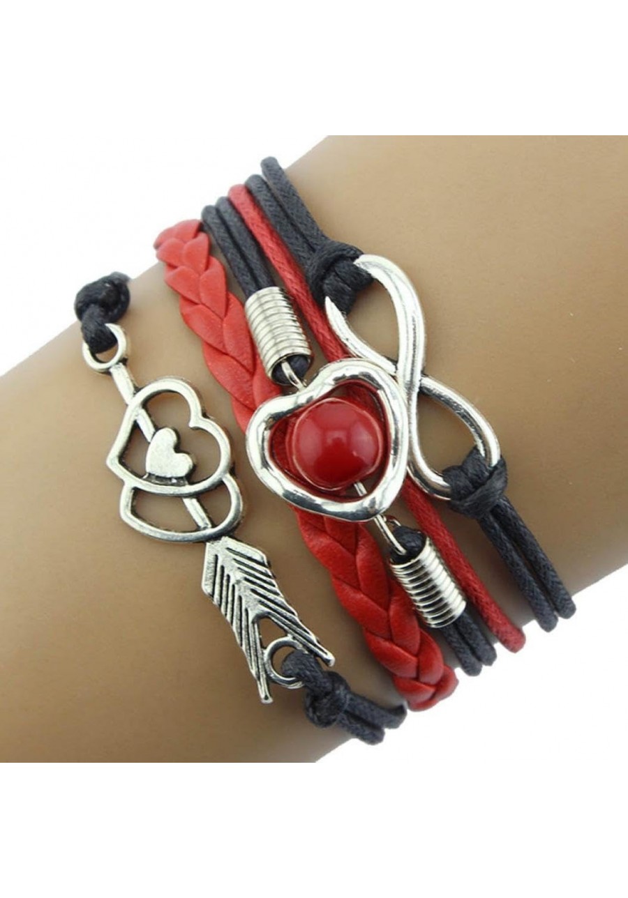 1PC Women Infinity Love Heart Pearl Friendship Antique Leather Charm Bracelet (G) $8.95 Jewelry Sets