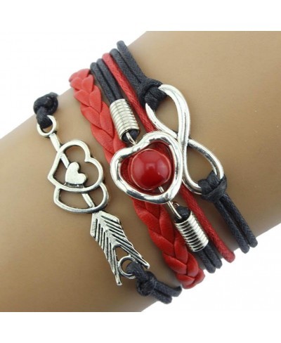 1PC Women Infinity Love Heart Pearl Friendship Antique Leather Charm Bracelet (G) $8.95 Jewelry Sets