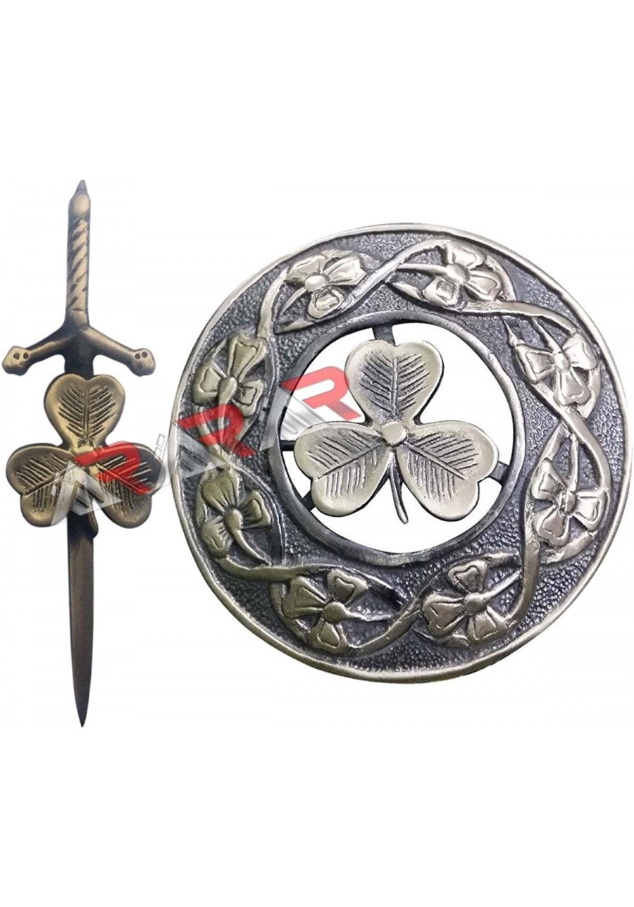 Shamrock Kilt Pin and Brooch Badge Fly Plaid Antique Finish $21.36 Brooches & Pins