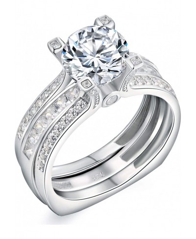 2.5Ct Round CZ Interchangeable Engagement Rings Set Wedding Band 925 Sterling Silver Sz 5-12 $30.42 Bridal Sets