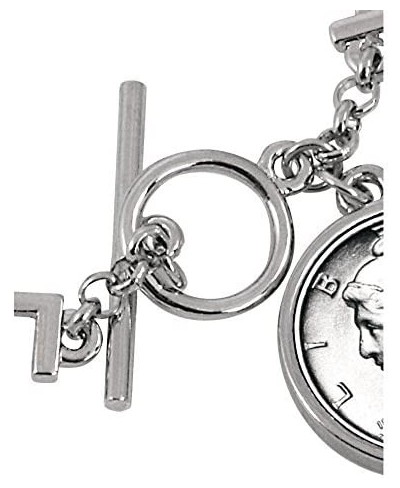 Silver Mercury Dime Inspirational Dream Wish Love Laugh Joy Coin Bracelet $24.38 Charms & Charm Bracelets