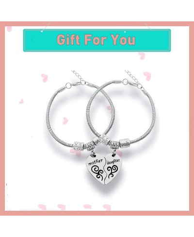 2pcs Matching Heart Mother Daughter Bracelets Mom Gift from Daughter Mother Daughter Jewelry Set $7.80 Bangle