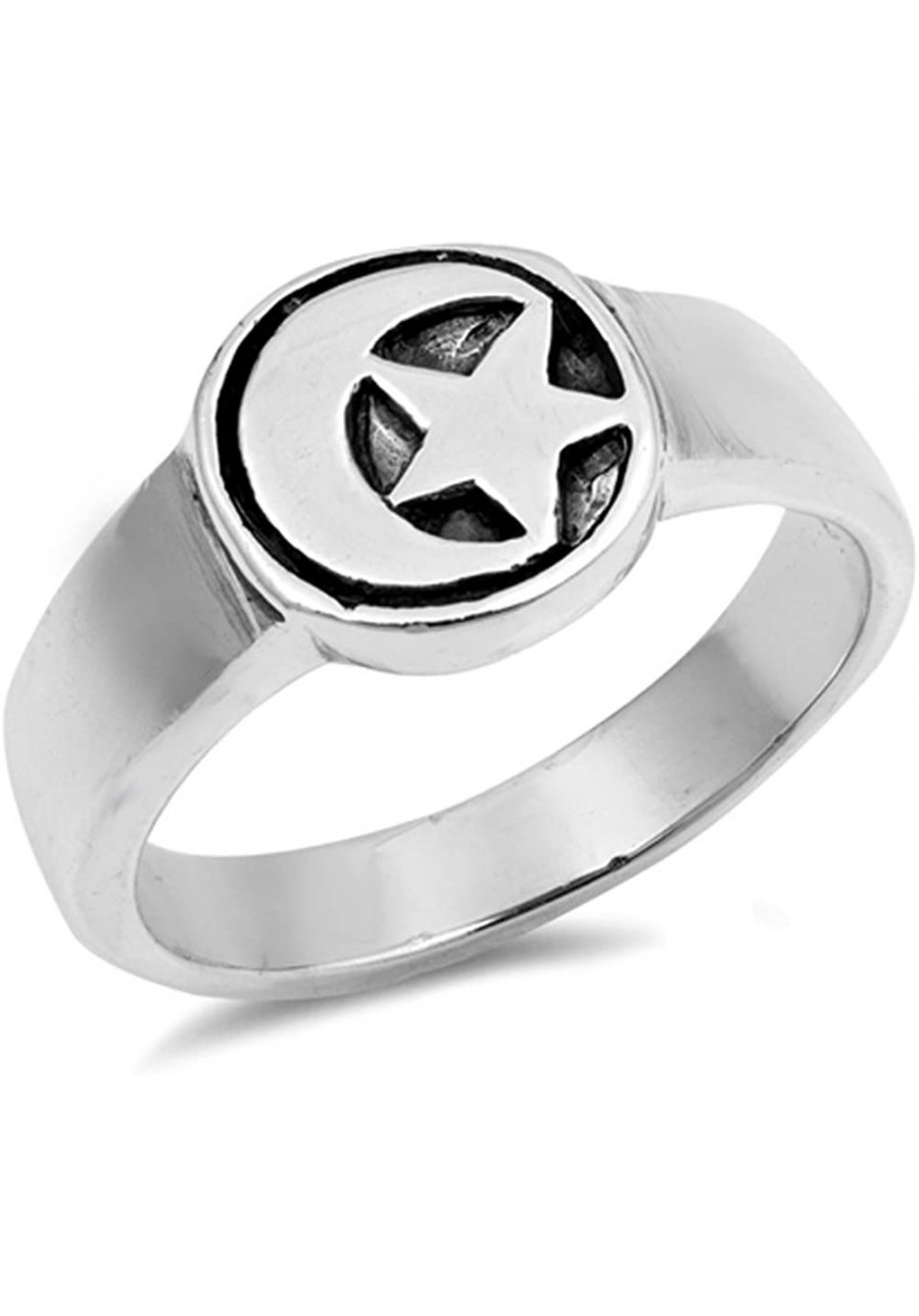 Moon Star Universe Space Celestial Ring New .925 Sterling Silver Band Sizes 6-10 $22.48 Bands