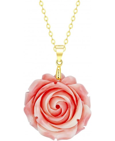 Sterling Silver Pink Rose Necklace 16+2" (Sterling Silver Big Rose) $24.54 Chokers