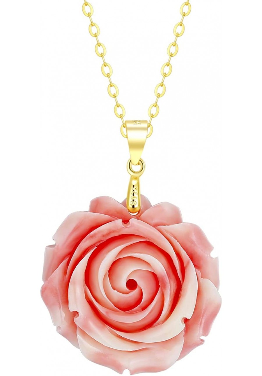 Sterling Silver Pink Rose Necklace 16+2" (Sterling Silver Big Rose) $24.54 Chokers