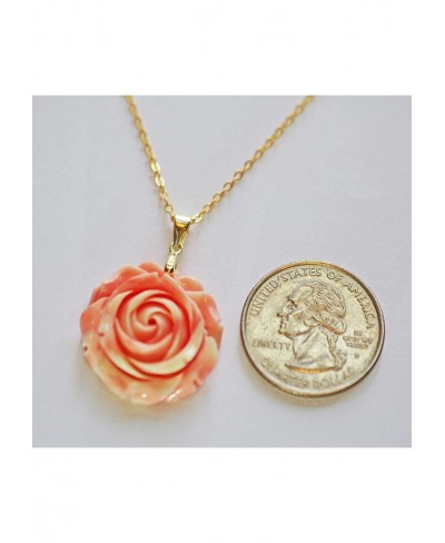 Sterling Silver Pink Rose Necklace 16+2" (Sterling Silver Big Rose) $24.54 Chokers