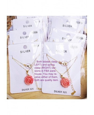 Sterling Silver Pink Rose Necklace 16+2" (Sterling Silver Big Rose) $24.54 Chokers