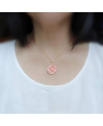 Sterling Silver Pink Rose Necklace 16+2" (Sterling Silver Big Rose) $24.54 Chokers