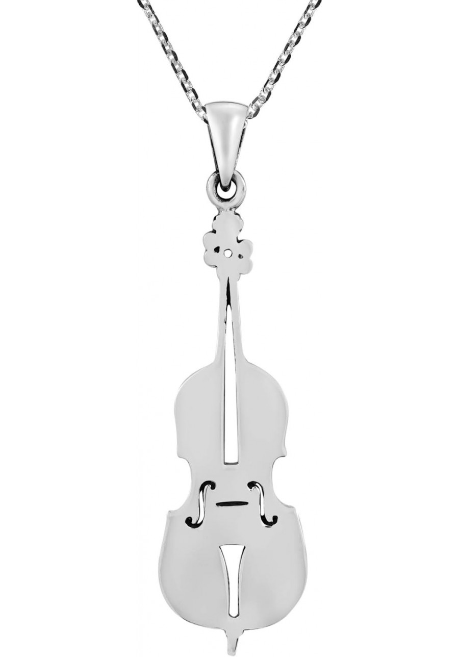 Music Charm String Violin or Cello .925 Sterling Silver Pendant Necklace $20.93 Chains