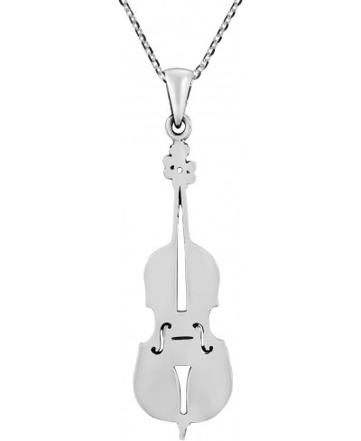 Music Charm String Violin or Cello .925 Sterling Silver Pendant Necklace $20.93 Chains