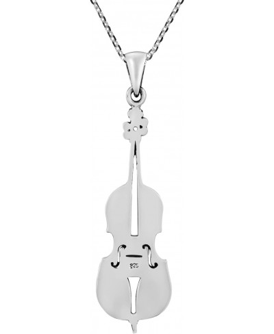 Music Charm String Violin or Cello .925 Sterling Silver Pendant Necklace $20.93 Chains