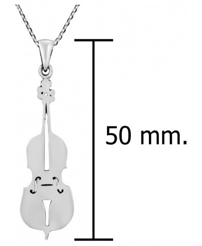 Music Charm String Violin or Cello .925 Sterling Silver Pendant Necklace $20.93 Chains