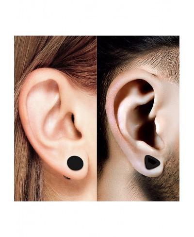 2 Pairs Silicone Black Double Flared Saddle Piercing Jewelry Stretcher Ear Solid Plugs Earring Lobe Flesh Triangle Tunnel $11...