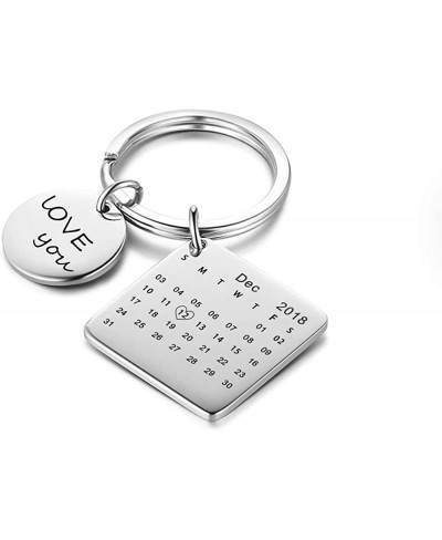 Custom Date Calendar Heart Keychain Ring Personalized Picture Key Ring Lovers Couples Christmas Birthday Gift $19.86 Promise ...