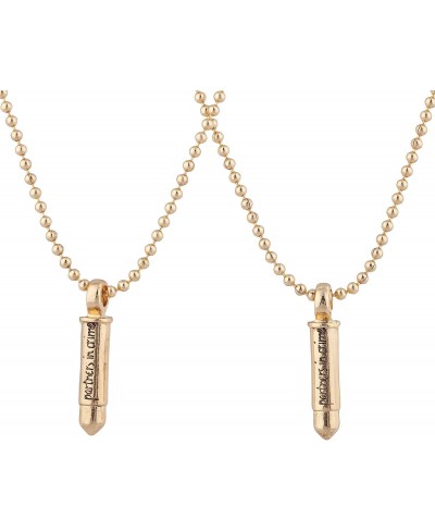 Gold Tone Gun Bullet Partners in Crime Pendant Beaded Necklace $11.68 Chains