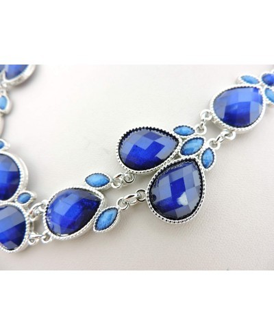 Shiny Resin Collar Necklace with Earrings(XL-1100-royal blue-bk) $13.61 Jewelry Sets