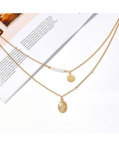 Coin Choker Necklaces Gold Pearl Layered Necklace Chains ChainJewelry for Women and Girls $11.50 Chokers