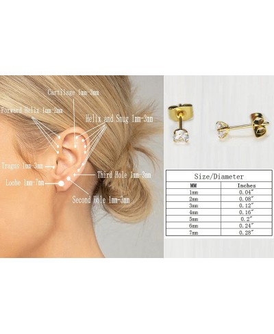 Pack of 6 Pairs 14K Gold Filled Polished Ball Stud Earrings Set 20G Tiny Cartilage Piercing Earrring Safe for Sensitive Ear $...