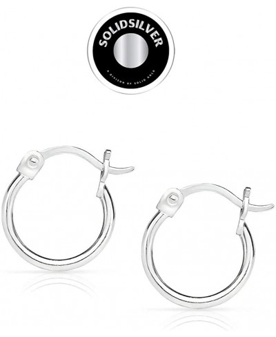 Sterling Silver 1.5mm Thick High Polished Click Top Hoop Earrings Sizes 10mm - 50mm $11.68 Hoop