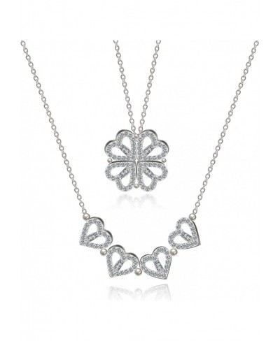 folding heart necklace Clover Pendant Necklace For women $8.10 Collars