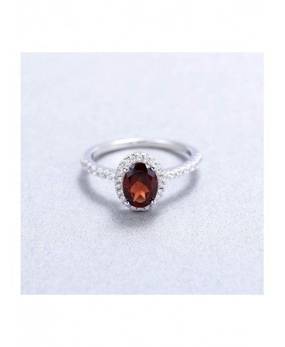 925 Sterling Silver Oval Gemstone Halo Engagement Ring For Women Size 5 to 10 $24.92 Engagement Rings