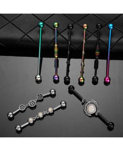 316L Surgical Stainless Steel Industrial Bar Piercing 14G Straight Barbell Body Piercing Jewelry for Women Men $22.32 Piercin...