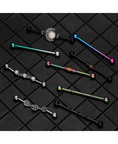 316L Surgical Stainless Steel Industrial Bar Piercing 14G Straight Barbell Body Piercing Jewelry for Women Men $22.32 Piercin...