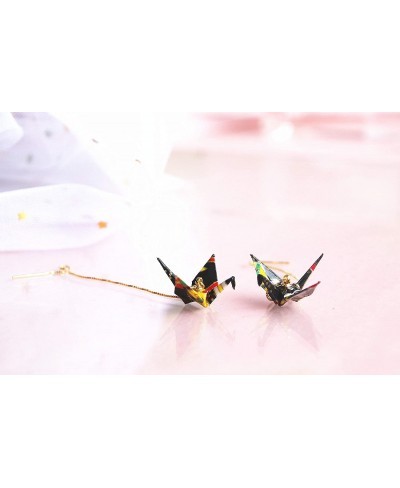 Original Handmade Origami Paper Crane Sterling Silver Drop Earrings $28.68 Drop & Dangle