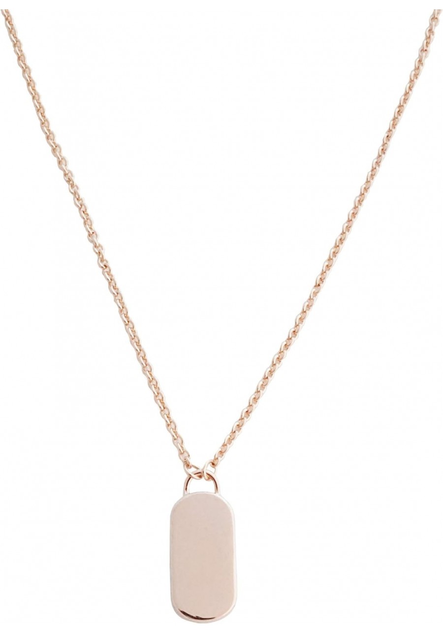 Dainty Julia Dog Tag Necklace in Gold Rose Gold or Silver Minimalist Delicate Jewelry $38.03 Pendant Necklaces