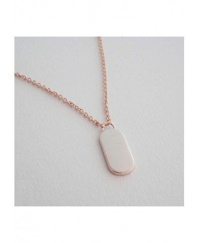 Dainty Julia Dog Tag Necklace in Gold Rose Gold or Silver Minimalist Delicate Jewelry $38.03 Pendant Necklaces