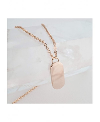 Dainty Julia Dog Tag Necklace in Gold Rose Gold or Silver Minimalist Delicate Jewelry $38.03 Pendant Necklaces