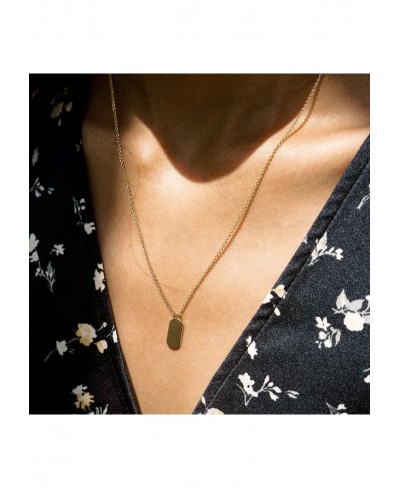 Dainty Julia Dog Tag Necklace in Gold Rose Gold or Silver Minimalist Delicate Jewelry $38.03 Pendant Necklaces