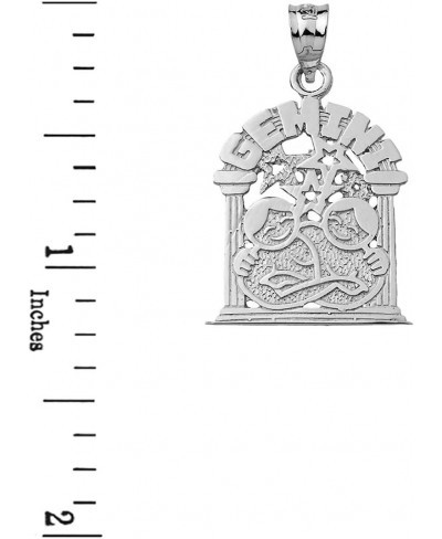 925 Sterling Silver Gemini Zodiac Sign Personalized Pendant Necklace $33.88 Pendant Necklaces
