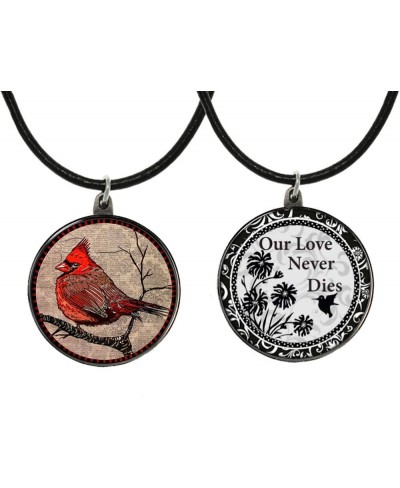 Cardinal Necklace with backside "Our Love Never Dies" and Red Feathered Soul Poem Card Gift Box Grief Sympathy Gift $38.57 Je...