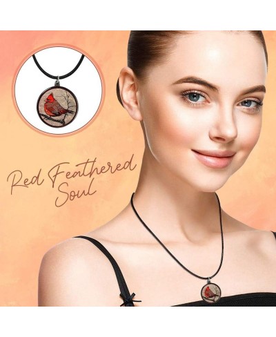 Cardinal Necklace with backside "Our Love Never Dies" and Red Feathered Soul Poem Card Gift Box Grief Sympathy Gift $38.57 Je...