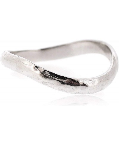 Chic Hammered Thumb Ring for Women 925 Sterling Silver Rhodium Plated - Simple Stylish &Trendy Nickel Free Ring $20.59 Statement